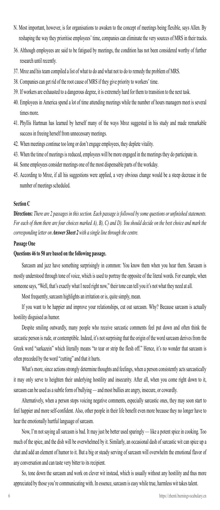 2024年6月英语六级真题(第1套) 第6页